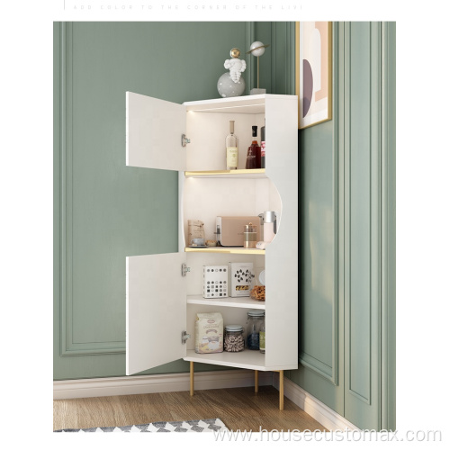 Wooden Locker Storage Cabinet With LED Corner Cabinet